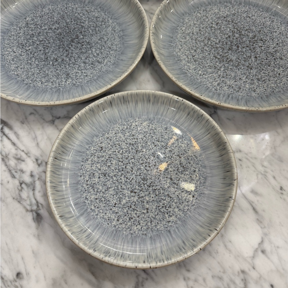 ❤️SOLD❤️ NEW Set of 4 Denby Halo Speckle Made In England Dinner and Salad Plates - Picture 2 of 5